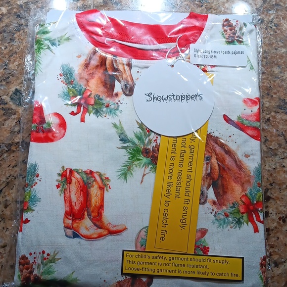 Other - Showstoppers Bamboo Holiday Horse Pajama Set 12/18 Months